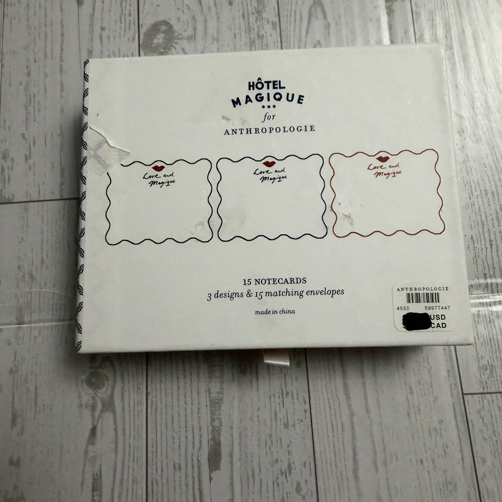 Anthropologie Boxed Note Card Set Hotel MAGIQUE‎ Love 14 Cards Envelopes New NOB - Picture 7 of 7